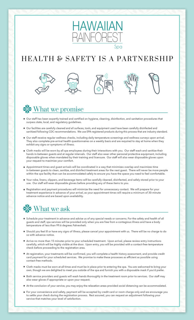 HEALTH AND SAFETY hawaiian rainforest kauai